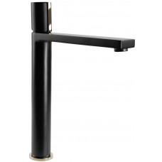 Змішувач для раковини REA ICON BLACK L.GOLD чорний високий