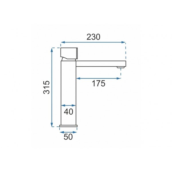 Змішувач для раковини REA ICON BLACK L.GOLD чорний високий
