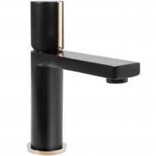 Змішувач для раковини REA ICON BLACK L.GOLD чорний низький