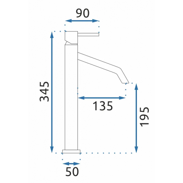Змішувач для раковини REA LEVEL GOLD золотий високий