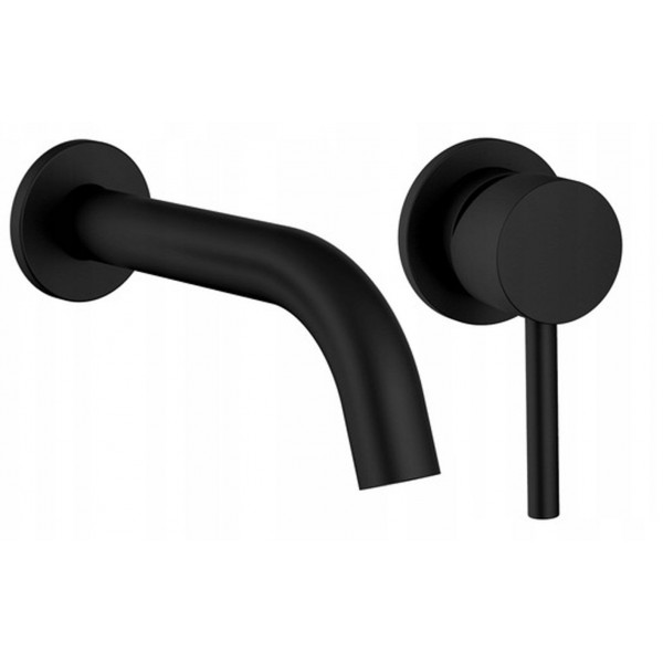 Змішувач для раковини REA LUNGO BLACK MAT + BOX чорний прихований монтаж