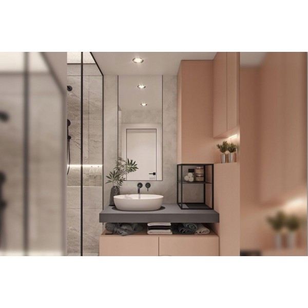 Змішувач для раковини REA LUNGO BLACK MAT + BOX чорний прихований монтаж