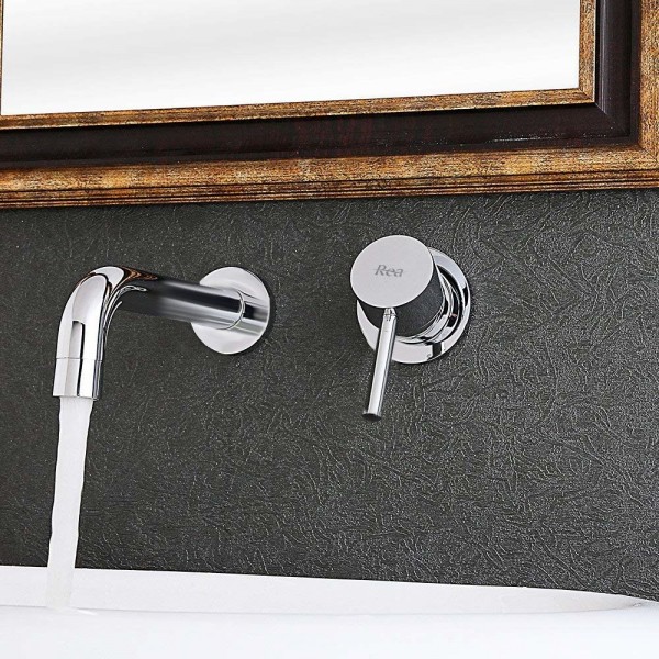 Смеситель для раковины (умывальника) REA LUNGO CHROM + BOX хром настенный скрытого монтажа