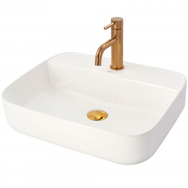 Змішувач для раковини REA LUNGO ROSE GOLD LOW золото золото низький