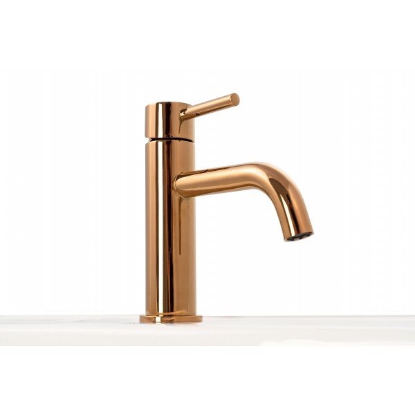 Змішувач для раковини REA LUNGO ROSE GOLD LOW золото золото низький
