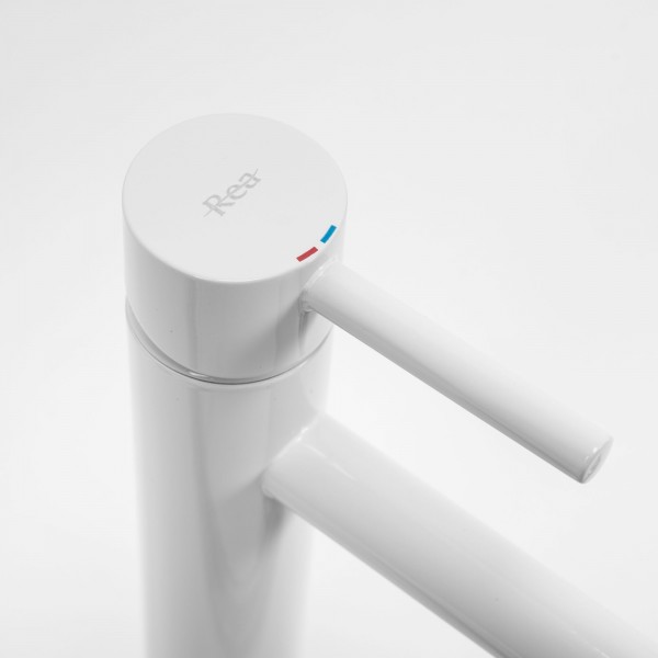 Змішувач для раковини REA LUNGO WHITE MATT високий