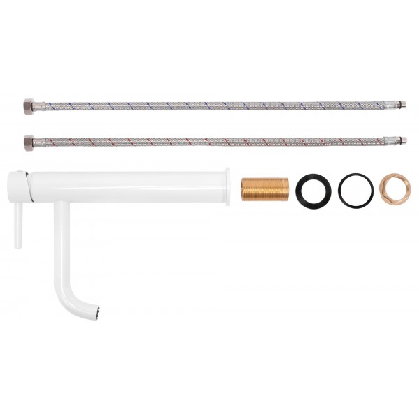 Змішувач для раковини REA LUNGO WHITE MATT високий