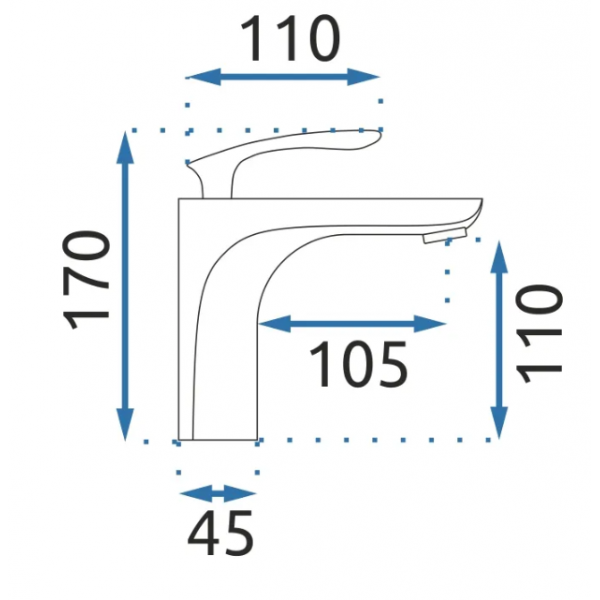 Змішувач для раковини REA ORBIT CHROM хром низький