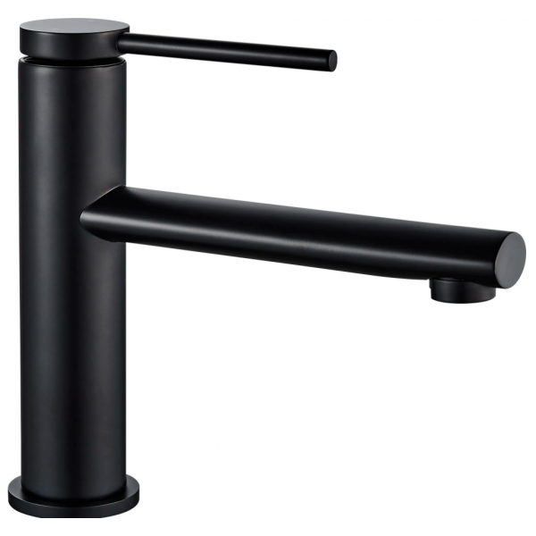 Смеситель для раковины (умывальника) REA OVAL BLACK черный низкий