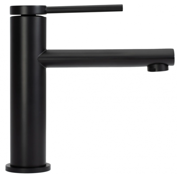 Смеситель для раковины (умывальника) REA OVAL BLACK черный низкий