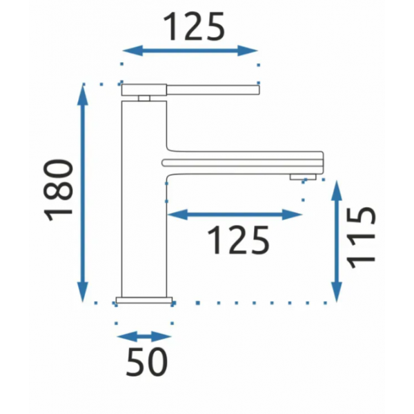 Змішувач для раковини REA OVAL CHROME хром низький
