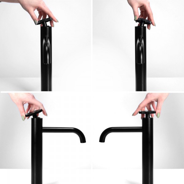 Змішувач для раковини REA VERTIGO BLACK чорний високий