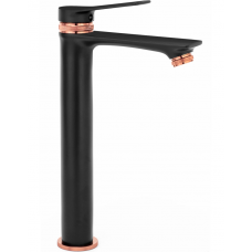Змішувач для раковини REA VIRAL BLACK ROSE GOLD високий