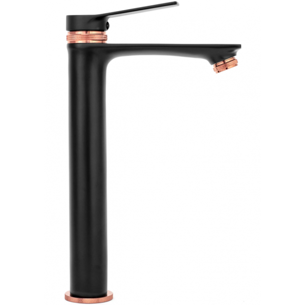 Смеситель для раковины (умывальника) REA VIRAL BLACK ROSE GOLD высокий