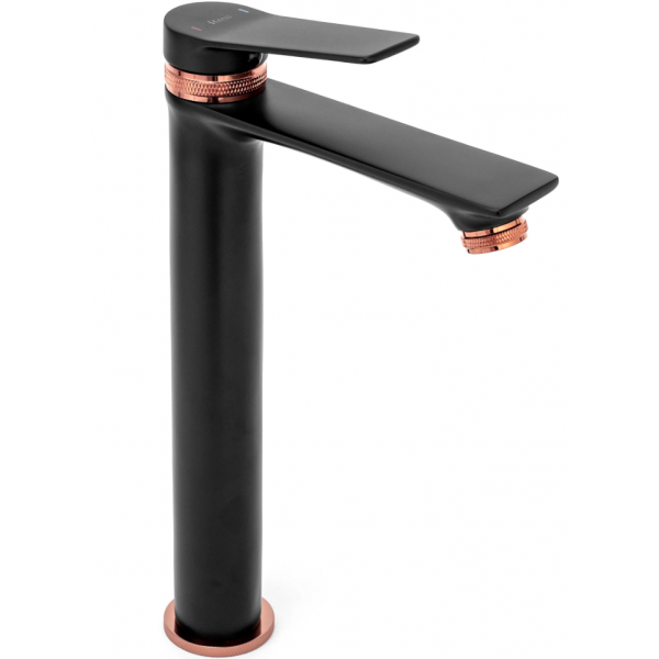 Смеситель для раковины (умывальника) REA VIRAL BLACK ROSE GOLD высокий