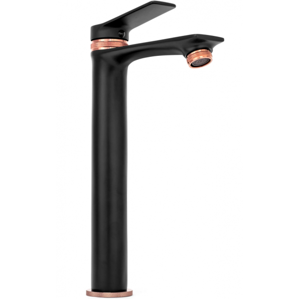Смеситель для раковины (умывальника) REA VIRAL BLACK ROSE GOLD высокий