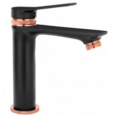 Змішувач для раковини REA VIRAL BLACK ROSE GOLD низький