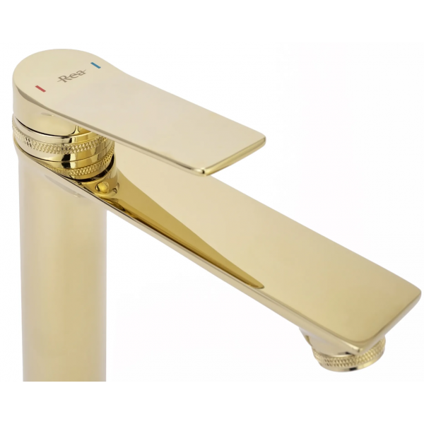 Смеситель для раковины (умывальника) REA VIRAL GOLD LOW золотой низкий