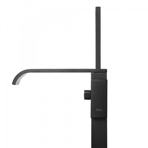 Змішувач для ванни REA CARAT BLACK MATT чорний підлоговий