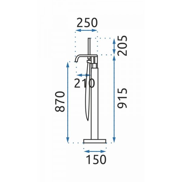 Змішувач для ванни REA CARAT BLACK MATT чорний підлоговий