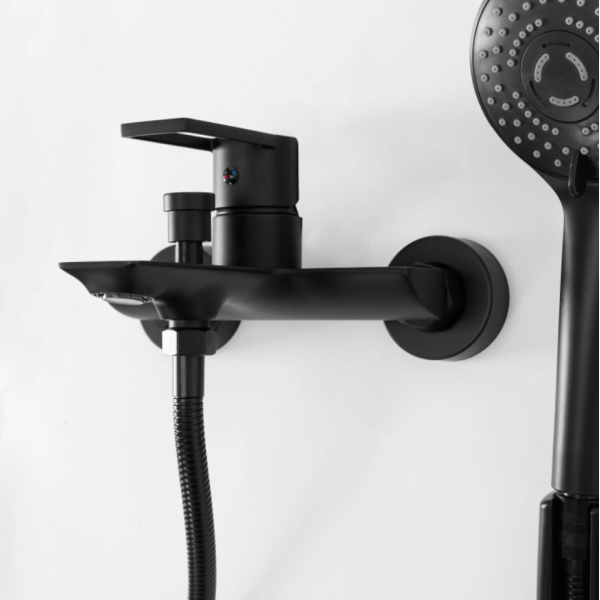 Смеситель для ванны REA FLIP BLACK черный настенный