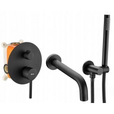 Змішувач для ванни REA LUNGO BLACK+BOX чорний прихованого монтажу