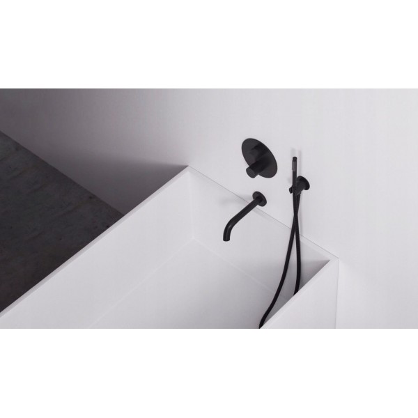 Змішувач для ванни REA LUNGO BLACK+BOX чорний прихованого монтажу