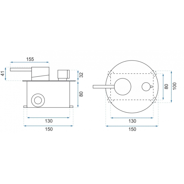 Змішувач для ванни REA LUNGO L. GOLD + BOX золотий прихованого монтажу