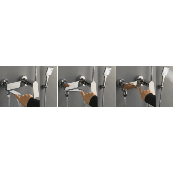 Змішувач для ванни REA STORM CHROME настінний хром з виливом