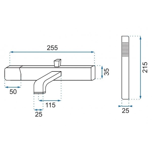 Смеситель для ванны и душа REA SALTO BLACK / ROSE GOLD черный/розовое золото настенный