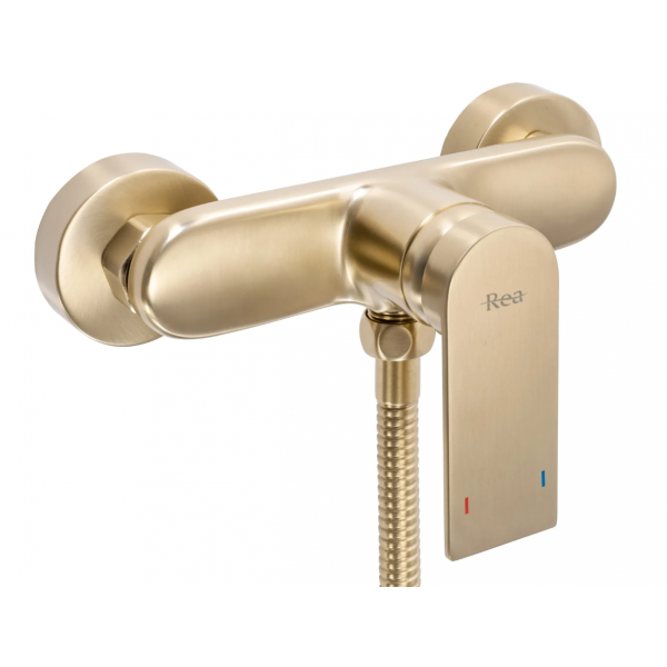 Змішувач для ванни та душу REA VERSO BRUSHED GOLD настінний