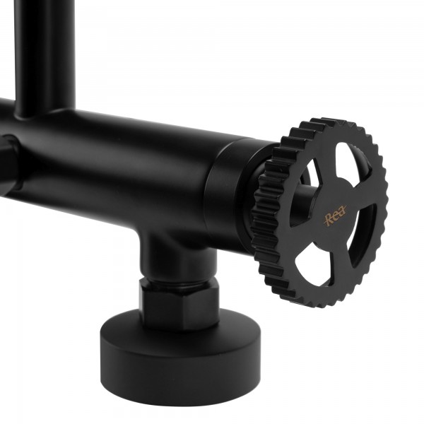 Змішувач для ванни та душу REA VERTIGO BLACK MAT чорний настінний