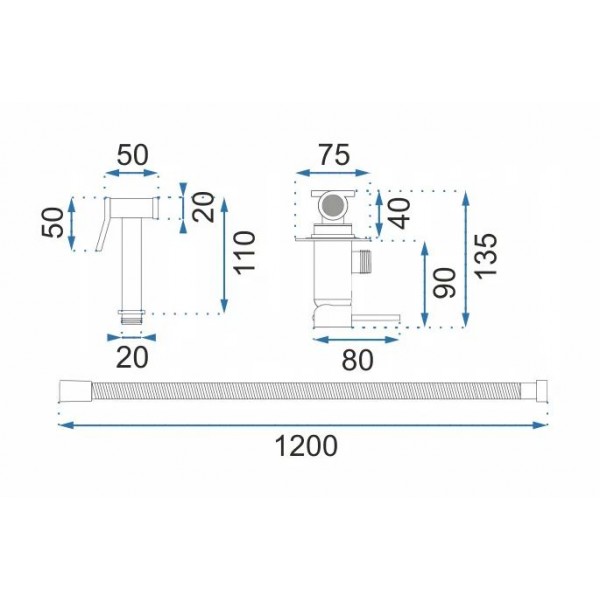 Набор гигиенического душа REA LOOP ROSE GOLD розовое золото