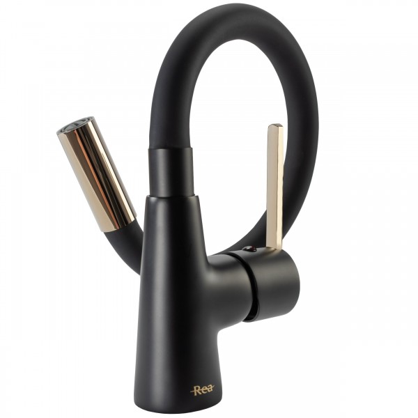 Змішувач для кухні REA ICON BLACK L.GOLD чорний/золото