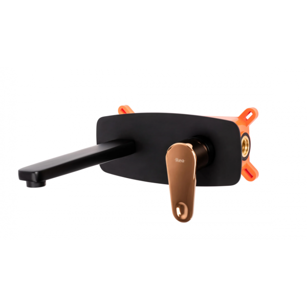 Змішувач для раковини REA MILD BLACK ROSE GOLD + BOX прихованого монтажу