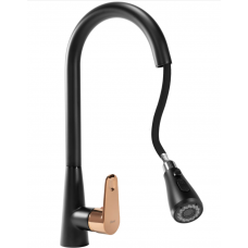 Смеситель для кухни REA MILD BLACK ROSE GOLD черный\розовое золото