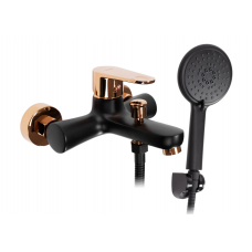 Змішувач для ванни та душу REA MILD BLACK ROSE GOLD чорний золото