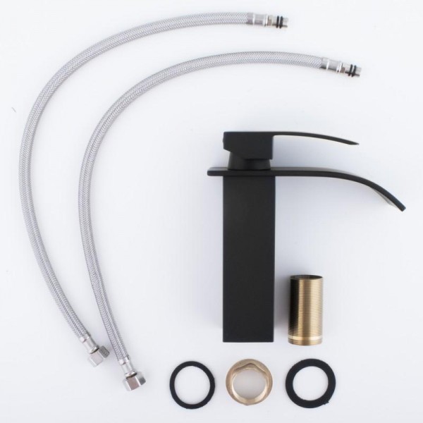 Смеситель для раковины (умывальника) Yoka NIAGARA 24 BLACK черный низкий