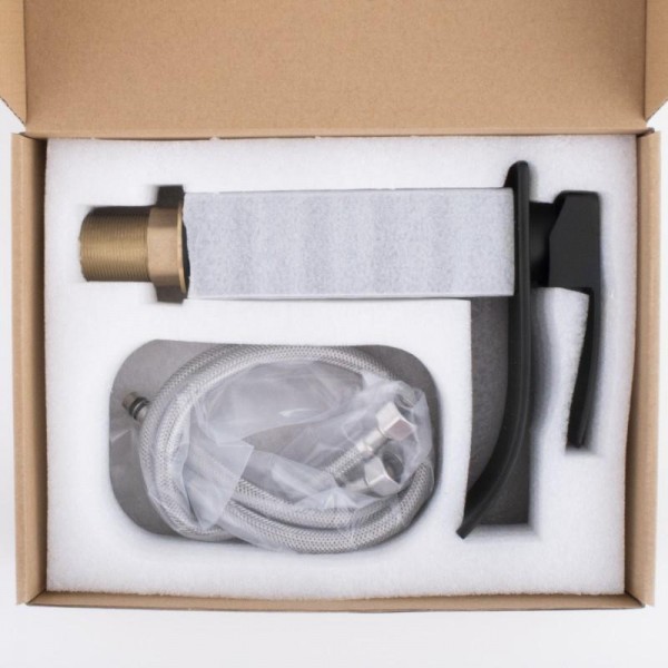 Смеситель для раковины (умывальника) Yoka NIAGARA 24 BLACK черный низкий