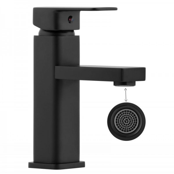 Змішувач для раковини Yoka SETO 24 BLACK чорний низький