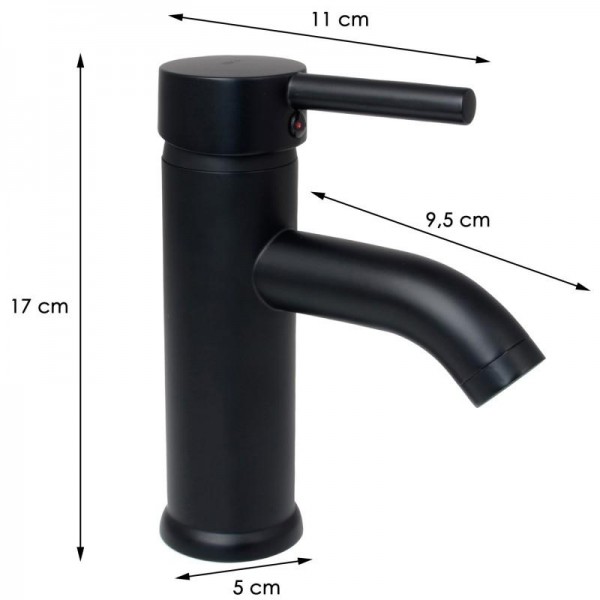 Змішувач для раковини Yoka SPA 24 BLACK чорний низький