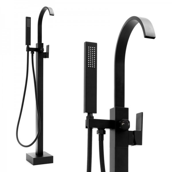 Смеситель для ванны Yoka ENZO BLACK черный напольный