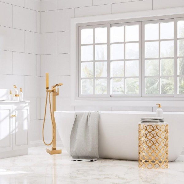 Змішувач для ванни Yoka GAPPO 98 GOLD золотий підлоговий