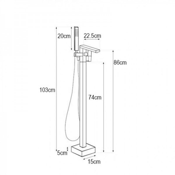 Змішувач для ванни Yoka GAPPO 98 GOLD золотий підлоговий