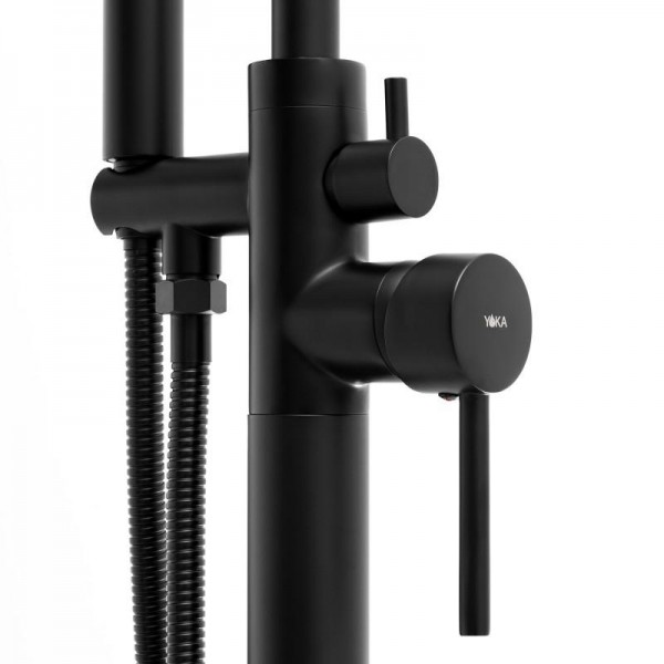 Смеситель для ванны Yoka MONTE BLACK MATT черный напольный