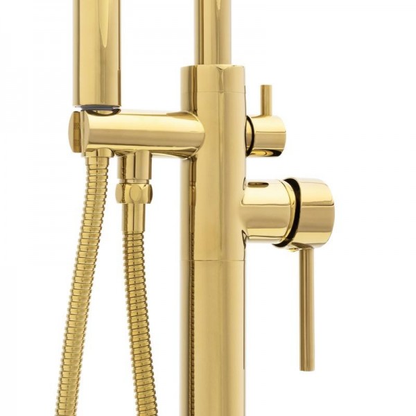 Смеситель для ванны Yoka MONTE GOLD золотой напольный