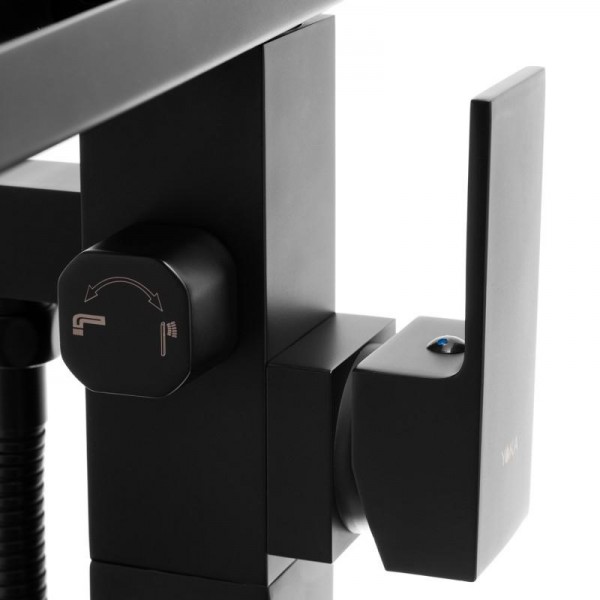 Смеситель для ванны Yoka ROMA BLACK MATT черный напольный