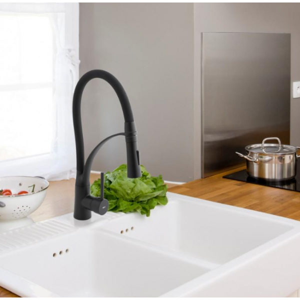 Смеситель для кухни Yoka ZEFIR BLACK черный