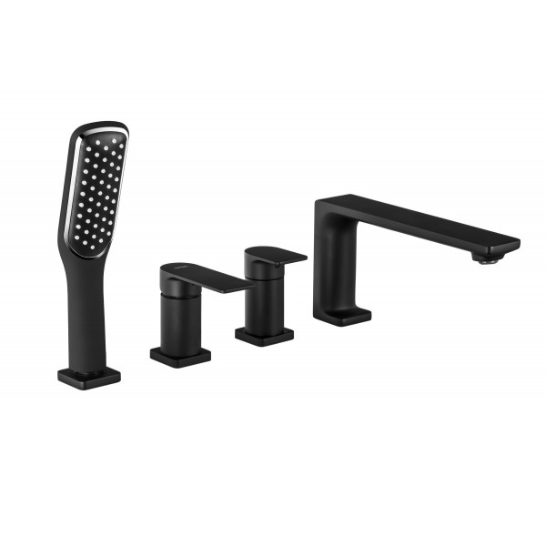 Змішувач для ванни Corsan TRINO BLACK MATT чорний на борт ванни