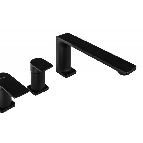 Змішувач для ванни Corsan TRINO BLACK MATT чорний на борт ванни